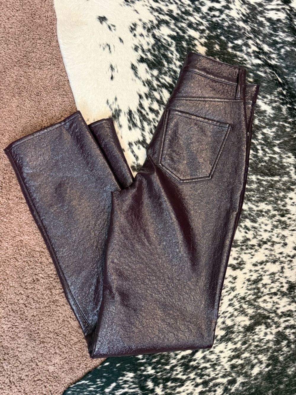 Express Metallic Plum Wide Leg Pants
